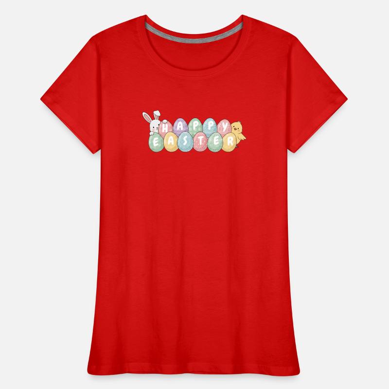Cute Easter Bunny Chick and Eggs Women's Premium Organic T-Shirt