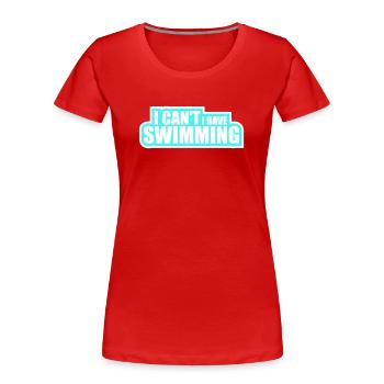 Je ne peux pas, j’ai une excuse de nageur drôle - T-shirt bio Premium Femme - rouge - Devant - Mia (176cm)