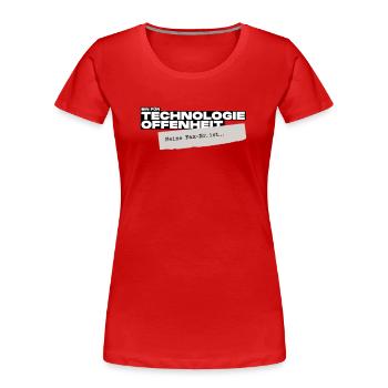 Bin für Technologieoffenheit – Meine Fax-Nr. ist… - Frauen Premium Bio T-Shirt - Rot - Vorne - Mia (176cm)