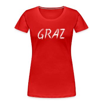 Graz Pinselstraßenkunst - Frauen Premium Bio T-Shirt - Rot - Vorne - Mia (176cm)