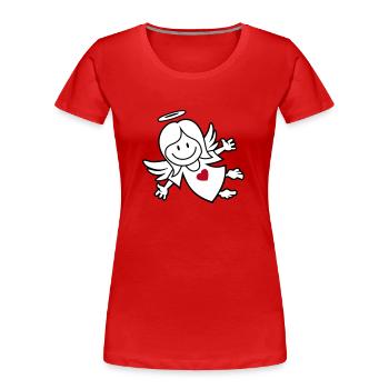 vl064b_engel2_3c - Frauen Premium Bio T-Shirt - Rot - Vorne - Mia (176cm)