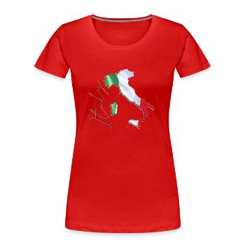 Italy flag on the map of Italy EN - Women's Premium Organic T-Shirt - red - Front - Mia (176cm)