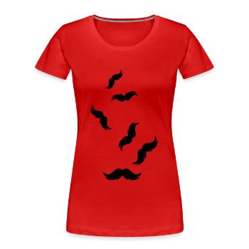 Schnurrbart symbol - Frauen Premium Bio T-Shirt - Rot - Vorne - Mia (176cm)