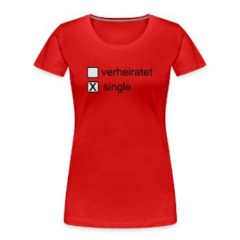 Single - Women's Premium Organic T-Shirt - red - Front - Mia (176cm)