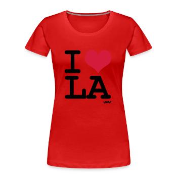 i love los angeles - la by wam - Frauen Premium Bio T-Shirt - Rot - Vorne - Mia (176cm)