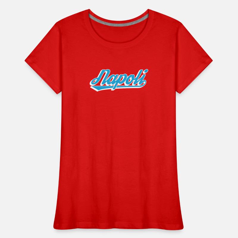Napoli Retro Script Blau Frauen Premium Bio T-Shirt
