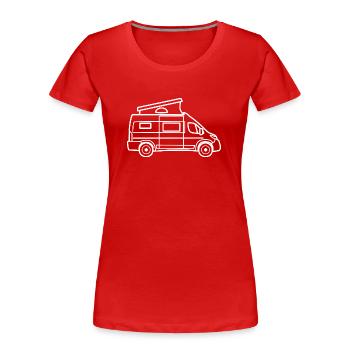 Van / Camper Van with Pop-Up Roof - White - Women's Premium Organic T-Shirt - red - Front - Mia (176cm)