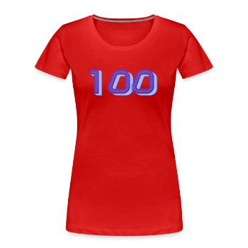 100. 100 JAHRE. 100-JÄHRIGES JUBILÄUM. GEBURTSTAG 100 - Frauen Premium Bio T-Shirt - Rot - Vorne - Mia (176cm)