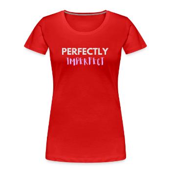 Lettrage parfaitement imparfait - T-shirt bio Premium Femme - rouge - Devant - Mia (176cm)