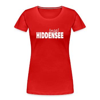 Insel HIDDENSEE - Frauen Premium Bio T-Shirt - Rot - Vorne - Mia (176cm)