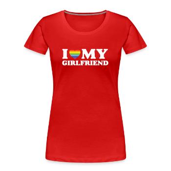 J’aime ma copine - LGBTQ - T-shirt bio Premium Femme - rouge - Devant - Mia (176cm)