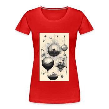 Geometrie des Lebens und Wahrnehmung - Frauen Premium Bio T-Shirt - Rot - Vorne - Mia (176cm)