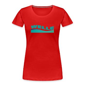 WELLE - Frauen Premium Bio T-Shirt - Rot - Vorne - Mia (176cm)