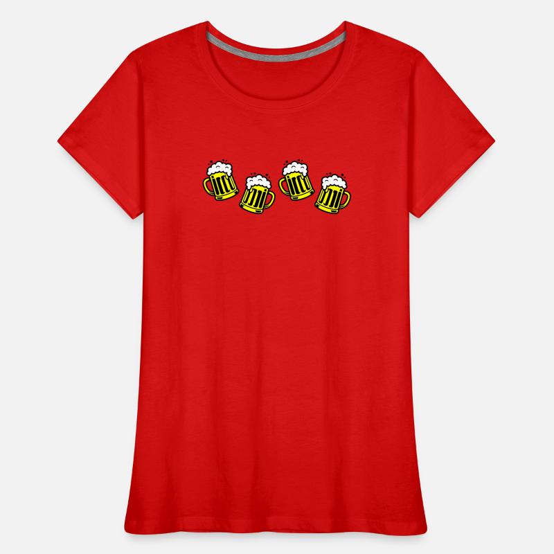 Bier Bierkrug Prost Comic Frauen Premium Bio T-Shirt