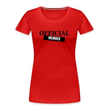 Official Member - Crew Team Club Mitglied Event - Frauen Premium Bio T-Shirt - Rot - Vorne - Mia (176cm)