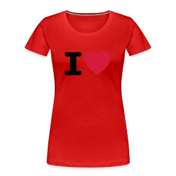 I love / I heart DELUXE - Women's Premium Organic T-Shirt - red - Front - Mia (176cm)