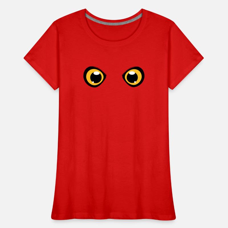 zwei leuchtende Augen einer Eule Frauen Premium Bio T-Shirt