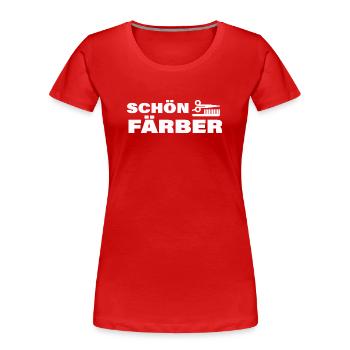 PALLIATEUR - T-shirt bio Premium Femme - rouge - Devant - Mia (176cm)
