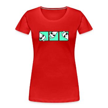 Lama Cool Looking Sunglasses Trio Friends Team - Women's Premium Organic T-Shirt - red - Front - Mia (176cm)