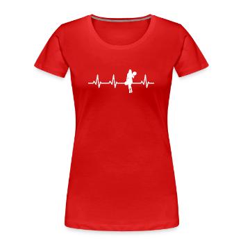 Battement de cœur de pom-pom girl - T-shirt bio Premium Femme - rouge - Devant - Mia (176cm)