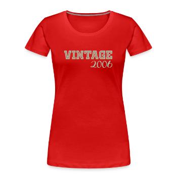 20 ans 2006 Vintage Retro Cadeau Anniversaire - T-shirt bio Premium Femme - rouge - Devant - Mia (176cm)