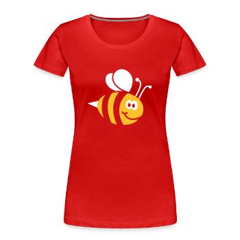 Bienchen 2C - Frauen Premium Bio T-Shirt - Rot - Vorne - Mia (176cm)