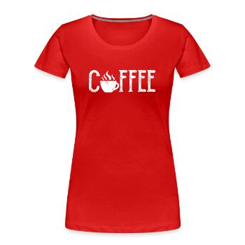 Coffee Cafe Kaffee Liebe Gastro Bar Bistro Symbol - Frauen Premium Bio T-Shirt - Rot - Vorne - Mia (176cm)