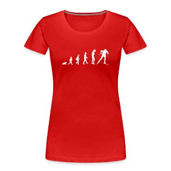 Développement du bébé au skieur - T-shirt bio Premium Femme - rouge - Devant - Mia (176cm)