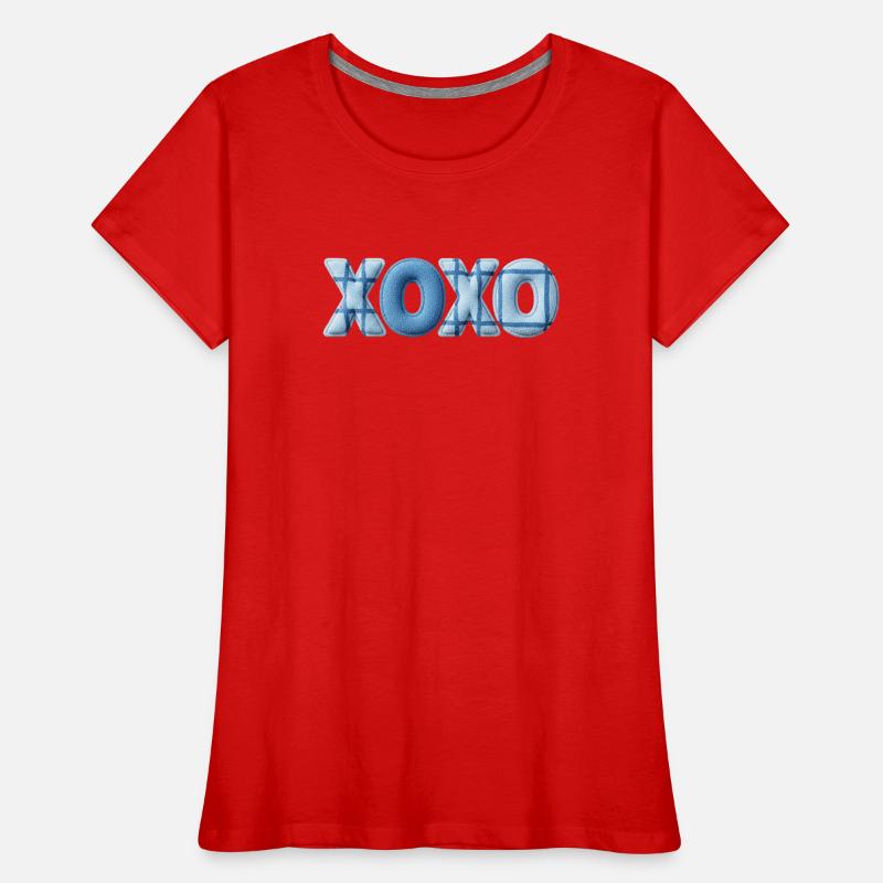 XOXO Patchwork Look mit Stoff Optik Frauen Premium Bio T-Shirt