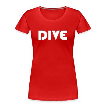 dive diver freediving taucher tauchen Symbol Logo - Frauen Premium Bio T-Shirt - Rot - Vorne - Mia (176cm)