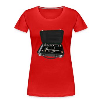 Klarinette in einem Koffer zerlegt - Frauen Premium Bio T-Shirt - Rot - Vorne - Mia (176cm)