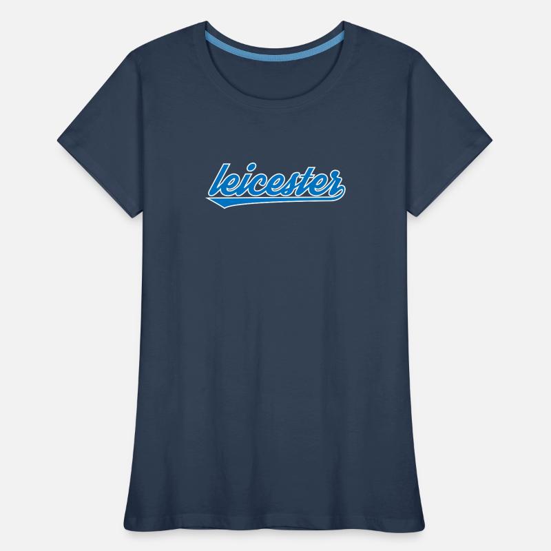 Leicester Blue Script Design Women's Premium Organic T-Shirt