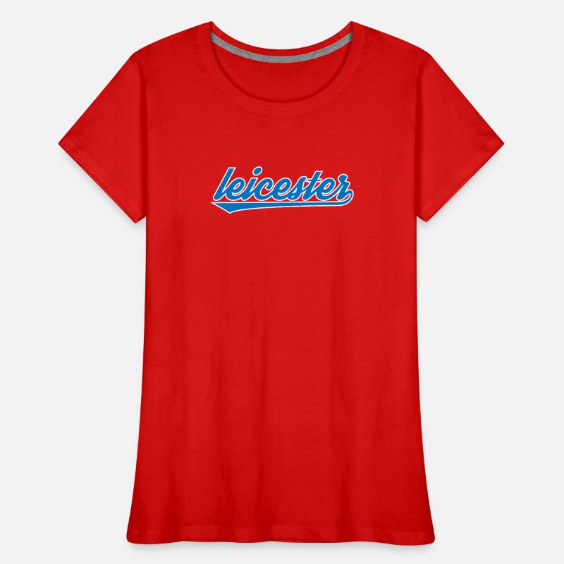 Leicester Blau Script Design Frauen Premium Bio T-Shirt