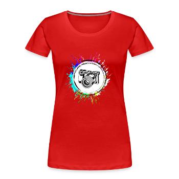 Kamera Silhouette icon - Frauen Premium Bio T-Shirt - Rot - Vorne - Mia (176cm)