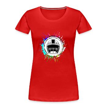 Football Helm - Frauen Premium Bio T-Shirt - Rot - Vorne - Mia (176cm)