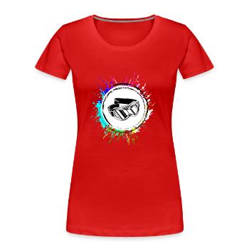 Skibrille icon - Frauen Premium Bio T-Shirt - Rot - Vorne - Mia (176cm)