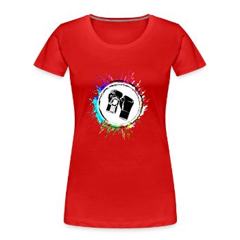 Symbole des gants de boxe - T-shirt bio Premium Femme - rouge - Devant - Mia (176cm)
