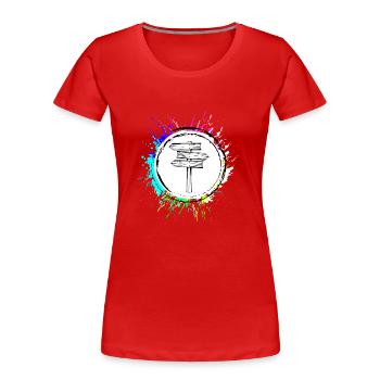 Guide de voyage - T-shirt bio Premium Femme - rouge - Devant - Mia (176cm)