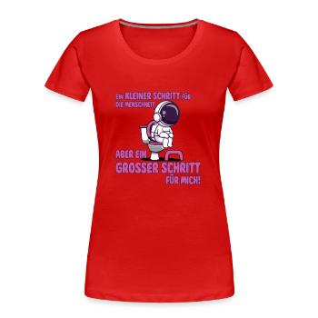 Töpfchen Astronaut Windelfrei Geschenk Kind Windel - Frauen Premium Bio T-Shirt - Rot - Vorne - Mia (176cm)