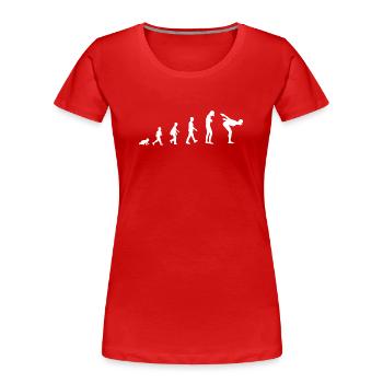 Développement en nageur - T-shirt bio Premium Femme - rouge - Devant - Mia (176cm)