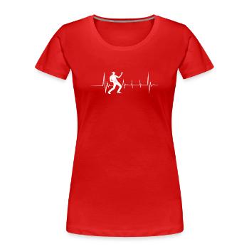 Luftgitarre Air Guitar - T-shirt bio Premium Femme - rouge - Devant - Mia (176cm)