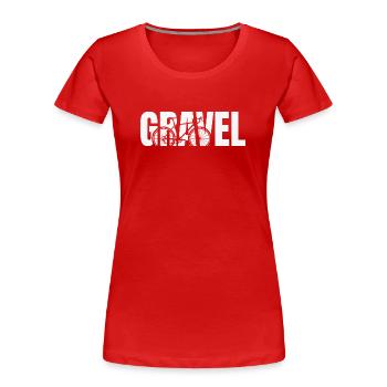 Gravel Typography - Frauen Premium Bio T-Shirt - Rot - Vorne - Mia (176cm)