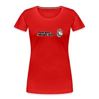 More bass, less stress - Women's Premium Organic T-Shirt - red - Front - Mia (176cm)