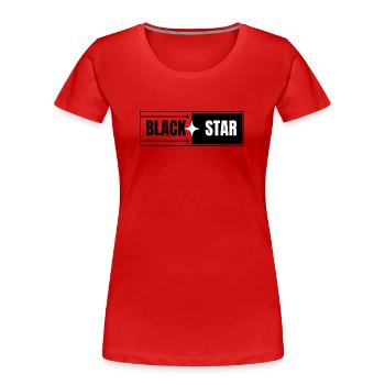 Conception en contraste d’étoile noire - T-shirt bio Premium Femme - rouge - Devant - Mia (176cm)