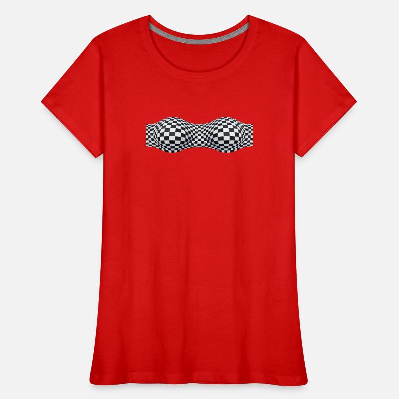 Folded Checkered Patterns Women's Premium Organic T-Shirt