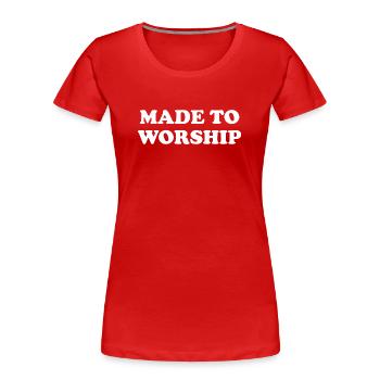 Faits pour adorer - T-shirt bio Premium Femme - rouge - Devant - Mia (176cm)