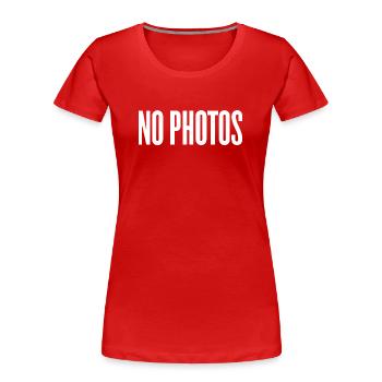 Keine Fotos - Frauen Premium Bio T-Shirt - Rot - Vorne - Mia (176cm)