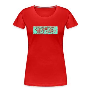 1978 - Women's Premium Organic T-Shirt - red - Front - Mia (176cm)