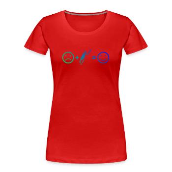 Geschenkidee für einen Tennis mit Tennis - Frauen Premium Bio T-Shirt - Rot - Vorne - Mia (176cm)
