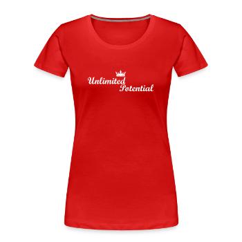 Unlimited_Potential_Crown_White - T-shirt bio Premium Femme - rouge - Devant - Mia (176cm)